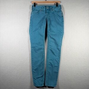 Silver Jeans Co Suki Skinny Teal Blue Jeans W25 L31 L9123SCL092 Stretch Slim